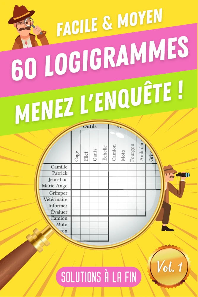 Couverture 60 Logigrammes Facile & Moyen de  Sébastien Moreau (collection Jeux)